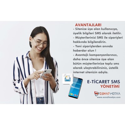 E-TİCARET SMS Entegrasyonu ve Paketi + İlk yıl 10.000 SMS Paketi Hediye E-TİCARET SMS Entegrasyonu ve Paketi + İlk yıl 10.000 SMS Paketi Hediye