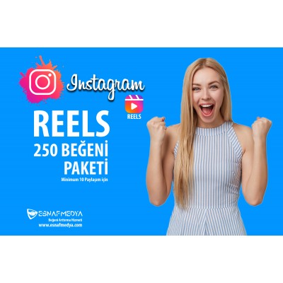 İnstagram 250 Reels Oto Beğeni (  Minimum10 Paylaşım için )